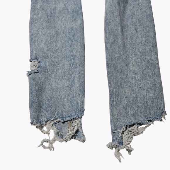 American Eagle Hi Rise Jegging Crop Jeans Womens Size 00 Light Wash Ripped Denim - Picture 6 of 12